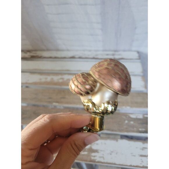 Mushroom clip-on glass ornament fungus fungi unique Xmas tree - Picture 4 of 8